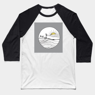 Female Surfer Riding the Wave with ultimate gray and illuminating colors Baseball T-Shirt